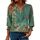Rapbin Bluse Damen 3/4 arm langerm V-Ausschnitt Tunika Sommer Tops Locker Shirt Elegant Lässig Oberteil 2025 (S, Böhmisches Grün)