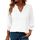 Rapbin Damen Mode Elegant Bluse 3/4 Ärmel langerm Tunika Sommer Top V-Ausschnitt Tunika Lässig Locker Oberteil 2025 (L, Weiß)