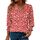 Rapbin Damen Bluse 3/4 Ärmel Langerm V-Ausschnitt Elegant Tunika Sommer Tops Locker Shirt Lässig Oberteil 2026 (XXL, Rote Aprikosenblüte)