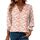 Rapbin Damen Bluse 3/4 arm Langerm V-Ausschnitt Tunika Sommer Tops Slim fit Shirt Elegant Lässig Oberteil 2026 (XXL, Weiß Rot Blumen)