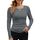 DUOEASE Langarmshirt Damen Basic Longsleeve Elegant Langarm Oberteile Rippshirt Tshirts Tops（Dunkelgrau,XS