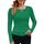 DUOEASE Langarmshirt Damen Basic Longsleeve Elegant Langarm Oberteile Rippshirt Tshirts Tops（Grün,S