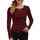DUOEASE Langarmshirt Damen Rundhal Pullover Elegant Langarm Oberteile Rippshirt Tshirts Basic Tops（Weinrot,L