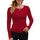 DUOEASE Langarmshirt Damen Basic Longsleeve Elegant Langarm Oberteile Rippshirt Tshirts Tops（Rot,XL