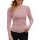 DUOEASE Basic T-Shirt Damen Mit Langen Ärmeln Elegant Rippshirt Pullover Herbst（Rosa，XL