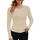 DUOEASE Langarmshirt Damen Basic Longsleeve Elegant Langarm Oberteile Rippshirt Tshirts Tops（Cremeweiß,S