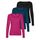 VERO MODA Damen VMMAXI My LS Soft UNECK 3-Pack, Festival Fuchsia/Gibraltar Sea/Black, XXL