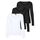 VERO MODA Damen VMMAXI My LS Soft UNECK NOOS 3-Pack, Black/Black & Bright White, S
