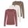 VERO MODA Damen VMMAXI My LS Soft UNECK NOOS 3-Pack, Walnut/Rose Brown & MARSHMALLO, M