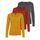 VERO MODA Damen VMMAXI My LS Soft UNECK NOOS 3-Pack, Golden Yellow/Burnt Henna & DG, M