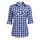 UNibelle Damen Kariert Bluse Langarm Hemd Knopfleiste Trachtenbluse Casual Hemdjacke Oktoberfest Hemden V-Ausschnitt Karohemd HolzfäLlerhemd Trachten Oberteile Hellblau-B S