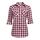 UNibelle Trachtenhemd Damen Bluse Kariert Hemd V-Ausschnitt Trachtenbluse Langarm Karierte Hemden Oktoberfest Karohemd Knöpfen Trachten Oberteil Weinrot-B L