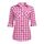 UNibelle Trachtenhemd Damen Bluse Kariert Hemd V-Ausschnitt Trachtenbluse Langarm Karierte Hemden Oktoberfest Karohemd Knöpfen Trachten Oberteil Rosa M