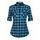 UNibelle Damen Trachtenbluse Oktoberfest Karohemd V-Ausschnitt HolzfäLlerhemd Langarm Trachtenhemd Knöpfen Karierte Hemden Casual Oberteile Blau-B 3XL