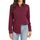 J.VER Bluse Damen Langarm Baumwolle Businesshemd V-Ausschnitt Basic Bügelfrei Shirt Button Down Casual Oberteile Burgunderrot