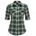 UNibelle Damen Kariert Bluse Langarm Hemd Knopfleiste Trachtenbluse Casual Hemdjacke Oktoberfest Hemden V-Ausschnitt Karohemd HolzfäLlerhemd Trachten Oberteile Schwarz/Grün 3XL