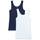 Amazon Essentials Damen Tanktop, Schmale Passform, 2er-Pack, Marineblau/Weiß, L