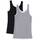 Amazon Essentials Damen Tanktop, Schmale Passform, 2er-Pack, Schwarz/Weiß Streifen, L