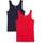 Amazon Essentials Damen Tanktop, Schmale Passform, 2er-Pack, Marineblau/Rot, L