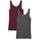 Amazon Essentials Damen Tanktop, Schmale Passform, 2er-Pack, Burgunderrot/Dunkelgrau Meliert, XL