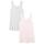 Amazon Essentials Damen Tanktop, Schmale Passform, 2er-Pack, Hellgrau Meliert/Hellrosa, XL