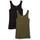 Amazon Essentials Damen Tanktop, Schmale Passform, 2er-Pack, Olivgrün/Schwarz, XL