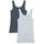 Amazon Essentials Damen Tanktop, Schmale Passform, 2er-Pack, Dunkelgrau Meliert/Eisblau Heide, XXL