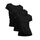 Basic Treasure 3er Pack Tshirt Damen Schwarz, Kurzärmliges Shirt, 100% Baumwolle T Shirt (Schwarz, XL)
