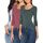 ONLY Damen Langarmshirt Figurbetont und Tailliert aus Baumwolle, Rundhalsausschnitt (3er Love Mix 8)(Withered Rose, Balsam Green, Light Grey Melange - XS)