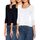 ONLY Damen Langarmshirt Figurbetont und Tailliert aus Baumwolle, Rundhalsausschnitt (3er Love Mix 6 - S) (Black, Black, White)