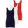ONLY 3er Pack Damen Oberteile Basic Tank Tops weiß, schwarz, grau, blau, Creme Frauen Shirt lang Sommer Shirts Top 15201465 (M, FarbMix 5)