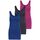 ONLY 3er Pack Damen Oberteile Basic Tank Tops weiß, schwarz, grau, blau, Creme Frauen Shirt lang Sommer Shirts Top 15201465 (XS, Farbmix 4)