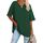 Ebifin Damen Oversize T Shirt mit V-Ausschnitt Kurzärmeliges Casual Lockere Basic Sommer Tee Shirts Bluse.Grün.L