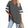 Ebifin Oversize T Shirt mit V-Ausschnitt Damen Kurzärmeliges Casual Lockere Basic Sommer Tee Shirts Bluse.Dunkelgrau.S
