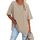 Ebifin Damen Oversize T Shirt mit V-Ausschnitt Kurzärmeliges Casual Lockere Basic Sommer Tee Shirts Bluse.Khaki.XL