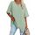Ebifin Damen Oversize T Shirt mit V-Ausschnitt Kurzärmeliges Casual Lockere Basic Sommer Tee Shirts Bluse.Hellgrün.M