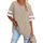 Ebifin Oversize T Shirt mit V-Ausschnitt Damen Kurzärmeliges Casual Lockere Basic Sommer Tee Shirts Bluse.Khaki.XL