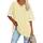 Ebifin Oversize T Shirt mit V-Ausschnitt Damen Kurzärmeliges Casual Lockere Basic Sommer Tee Shirts Bluse.Beige.XXL