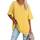 Ebifin Damen Oversize T Shirt mit V-Ausschnitt Kurzärmeliges Casual Lockere Basic Sommer Tee Shirts Bluse.Gelb.XXL