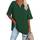 Ebifin Damen Oversize T Shirt mit V-Ausschnitt Kurzärmeliges Casual Lockere Basic Sommer Tee Shirts Bluse.Grün.XXL