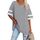 Ebifin Oversize T Shirt mit V-Ausschnitt Damen Kurzärmeliges Casual Lockere Basic Sommer Tee Shirts Bluse.Hellgrau.XL