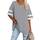 Ebifin Oversize T Shirt mit V-Ausschnitt Damen Kurzärmeliges Casual Lockere Basic Sommer Tee Shirts Bluse.Hellgrau.XXL