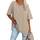 Ebifin Damen Oversize T Shirt mit V-Ausschnitt Kurzärmeliges Casual Lockere Basic Sommer Tee Shirts Bluse.Khaki.XXL