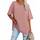 Ebifin Damen Oversize T Shirt mit V-Ausschnitt Kurzärmeliges Casual Lockere Basic Sommer Tee Shirts Bluse.Hellrosa.XXL
