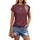 Cuptacc Tshirt Damen Tops Sommer Rundhals Oberteile Elegant Basic Bluse Kurzarm Damen Business Tunika WineRed 3XL 56-58