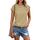Cuptacc Tops Für Damen T Shirt Rundhals Oberteile Damen Oversized Bluse Kurzarm Sexy Y2k Top Sommer Khaki XS 30-32