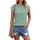 Cuptacc Tops Für Damen Locker Tshirt Damen Baumwolle Elegant Sommer Oberteile Lässige T-Shirts Gestreiftes Oberteil Grünstreifen XL 46-48