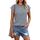Cuptacc T Shirt Damen Sommer Basic Tank Top Rundhals Oberteile Elegant Tshirt Damen Baumwolle Bluse Kurzarm Business Outfit Marinestreifen XS 30-32