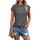 Cuptacc T-Shirt Damen Sommer Tops Für Damen Oberteile Rundhalsausschnitt Business Bluse Kurzarm Tops Teenager Mädchen Gray Groß L 42-44