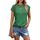 Cuptacc Tops Für Damen T Shirt Rundhals Oberteile Damen Bluse Kurzarm Sexy Top Sommer Grün XL 46-48